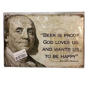 Nostalgic Beer Is Proof Media Golden Era Pin Up Art Tin 12"x 8" Sign New